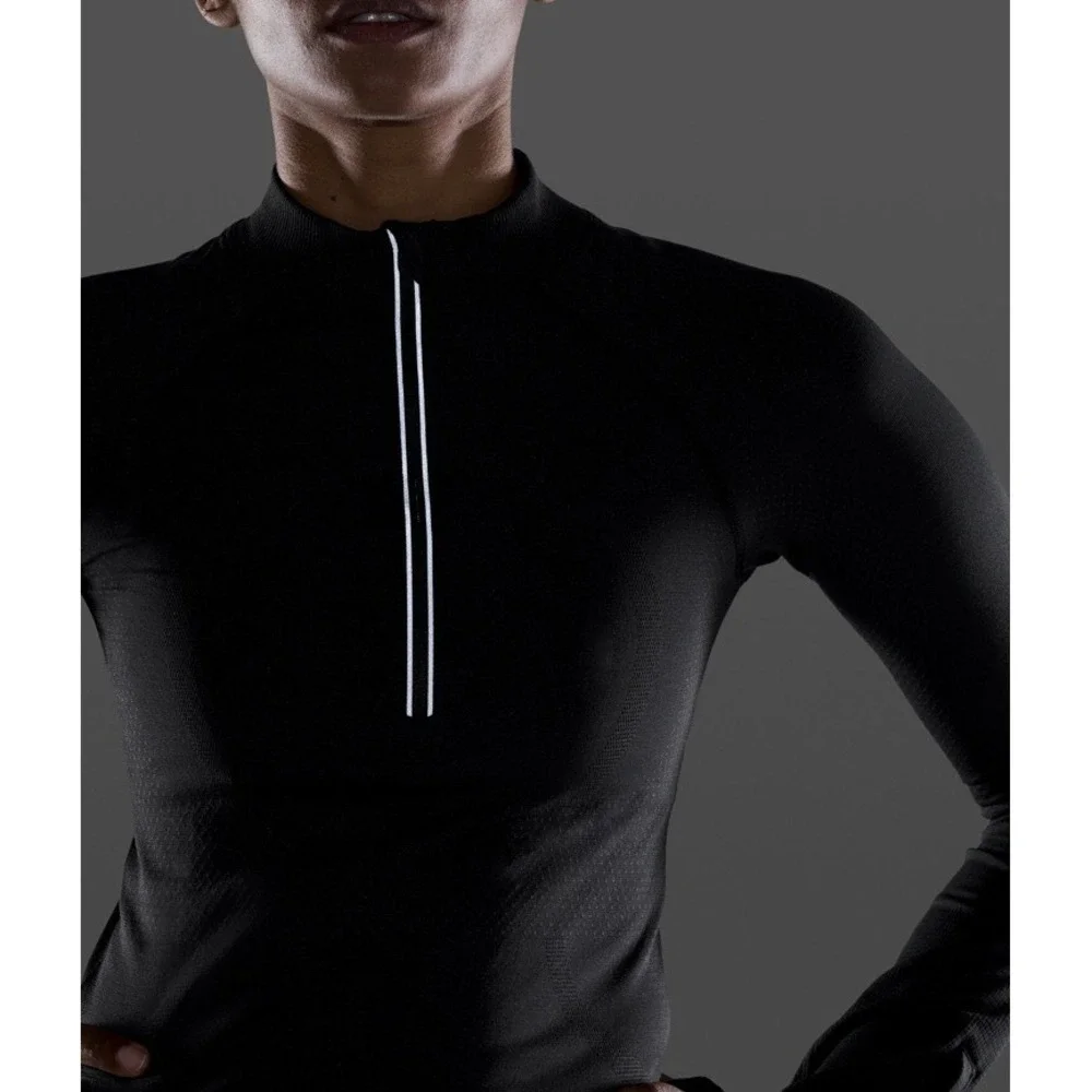 Lululemon Swiftly Tech 1/2 Zip 2.0 Cool Black‎ Graphite Grey Women Size 10